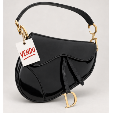 Sac Dior Saddle noir verni...